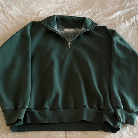TNA Tops - TNA Aritiza Forest Green Quarter Zip Oversized Sweater